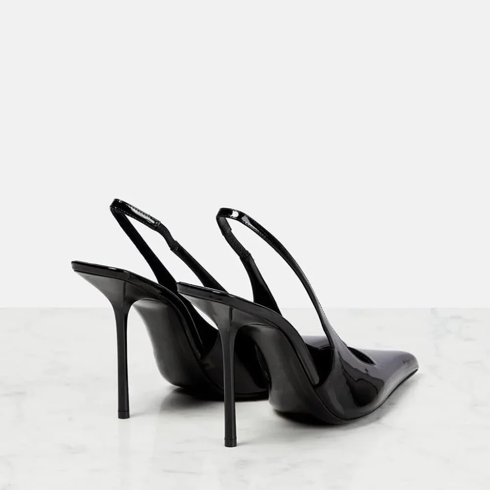 Women's Pointed Toe High Stiletto Heels Slingback Stretch Slip-on Pumps Backless - Picture 2 of 6